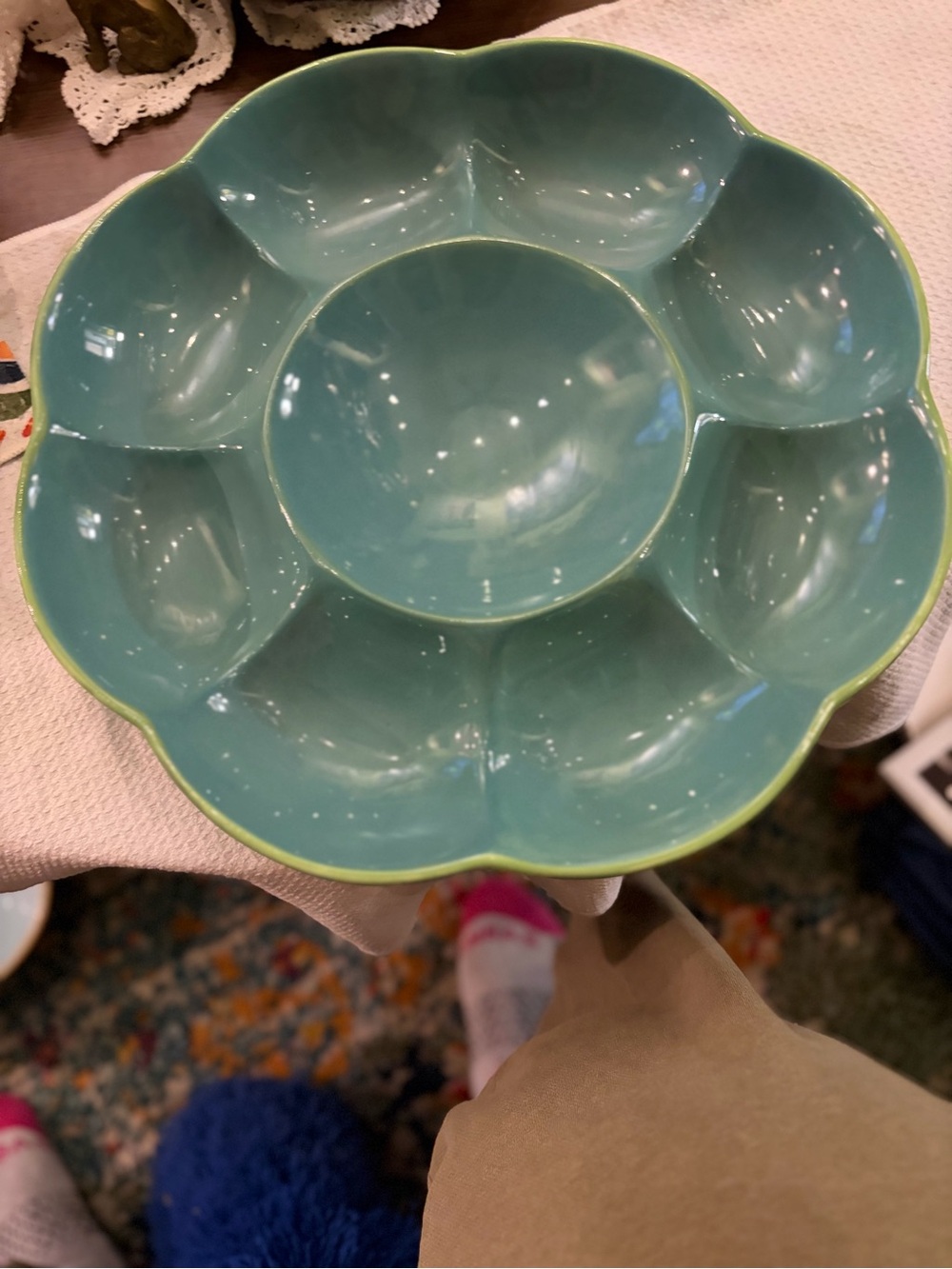 Southern Living at Home Teal Provence Serving Platter